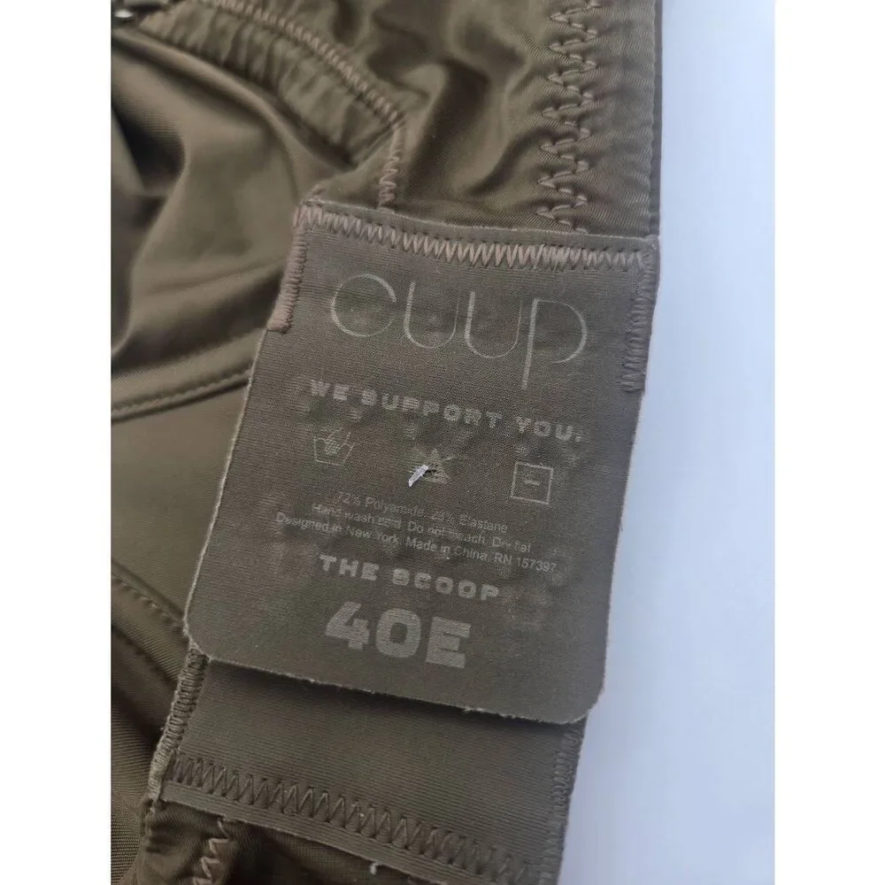 Cuup Bra Size 40E The Scoop Olive Green Underwire